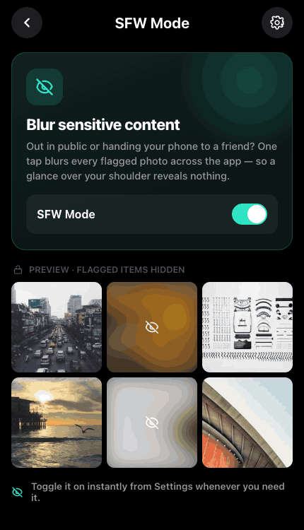 SFW Mode screen in Cullify