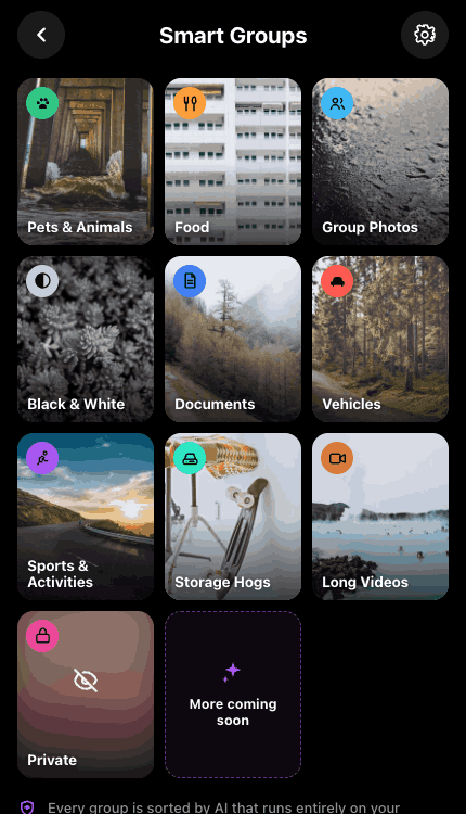 Smart Groups screen in Cullify